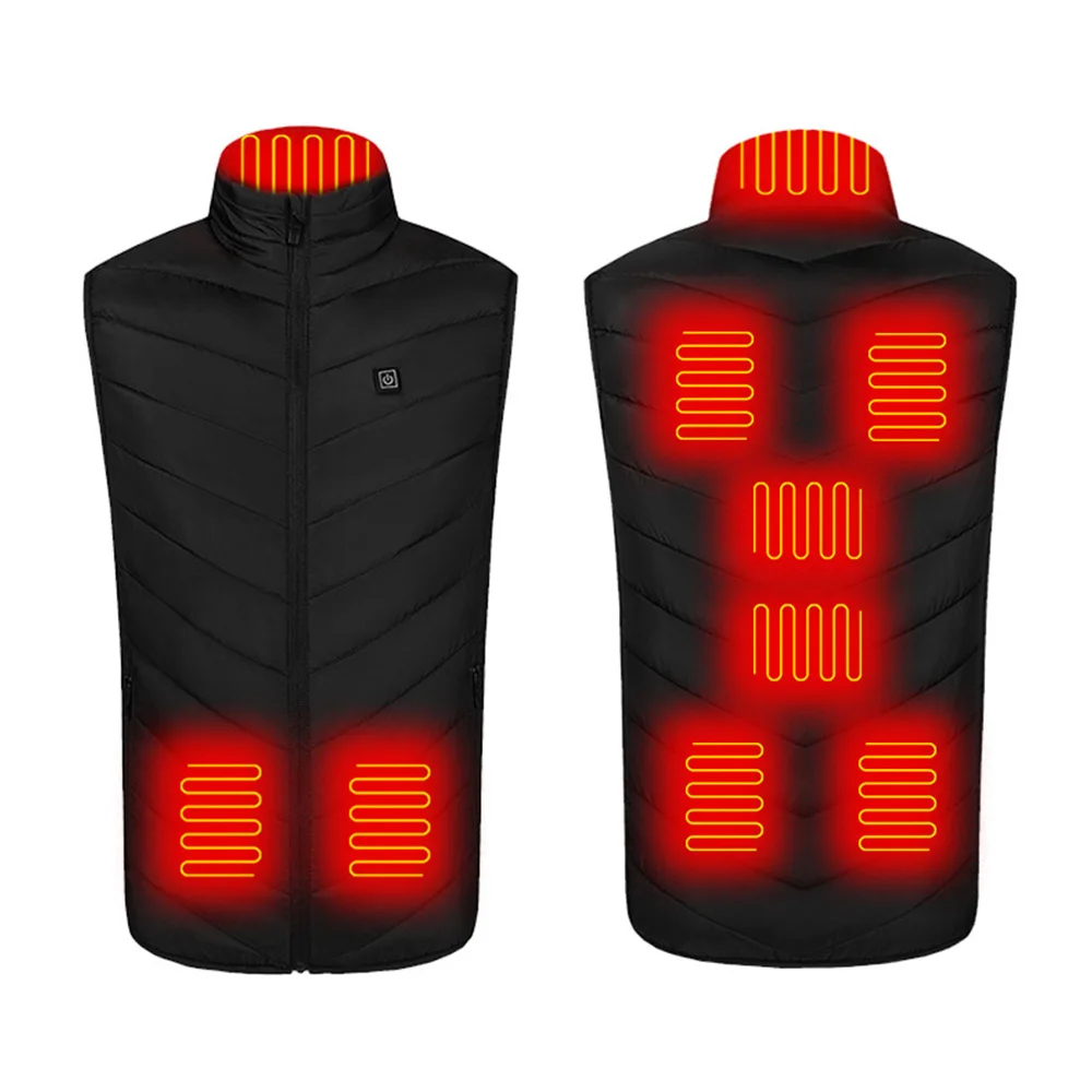 

9 Places Heated Vest Men Women Usb Heated Jacket Heating Vest Thermal Clothing Hunting Vest Winter Heating Jacket